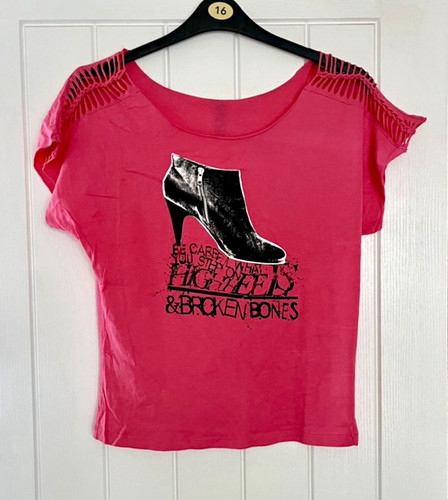 Pink graphic print cut out - h&m,