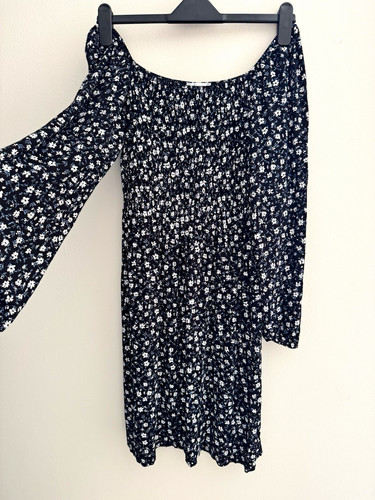 Papaya black white floral off - floral,