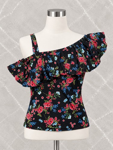 Peacocks floral one shoulder - peacocks,