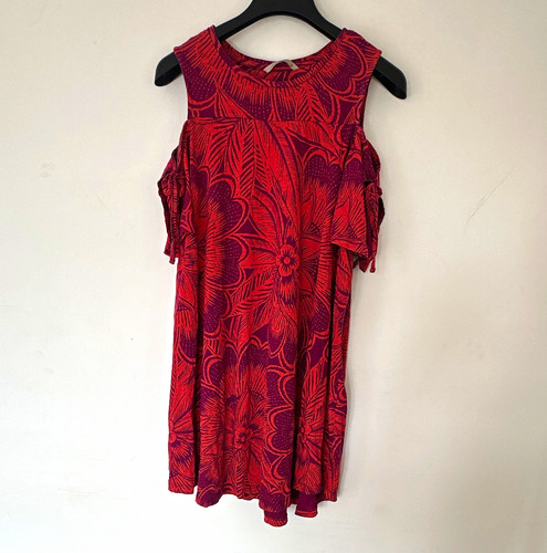 Orange purple floral cotton - tu,
