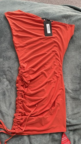 Ego orange one shoulder ruched - ego,