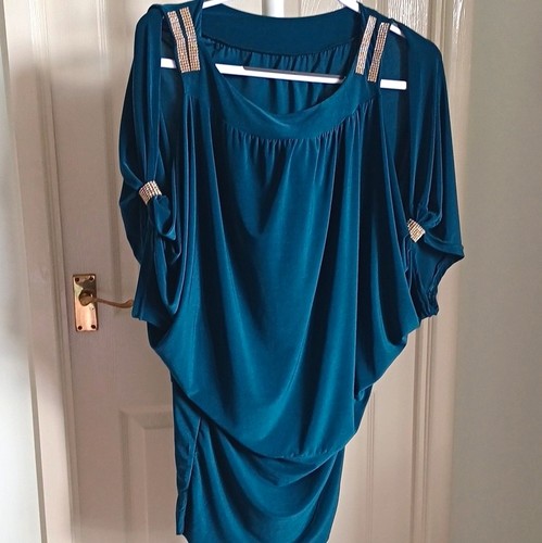 Women teal jersey tunic - jersey,