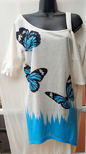Women white blue - women’s, butterfly