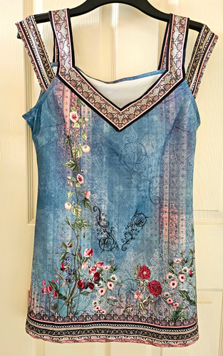Blue floral tunic - tunic, cold