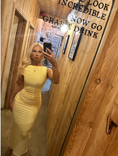 Ego yellow ruched off shoulder - ruched, off-shoulder