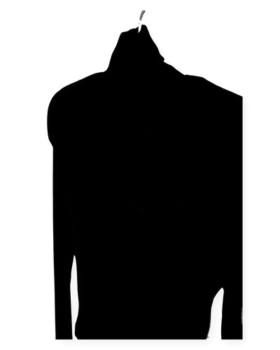 Women black roll neck top - black,