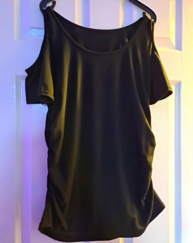Womens black solid scoop neck - womens,