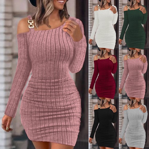 Women ribbed cold shoulder - cold,