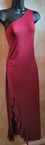 Long one shoulder burgundy - one,