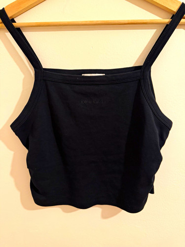 Kookai black jersey cropped - black,