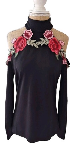 Ladies black embroidered long - ladies,
