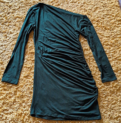 Green one shoulder ruched - shoulder,