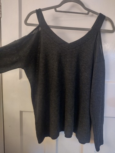Cold shoulder top - cold, charcoal