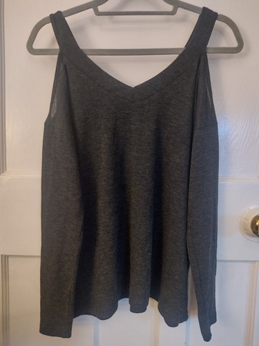 Cold shoulder top - top, charcoal